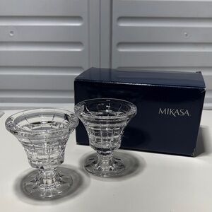 Mikasa Madison Ave Lead Crystal Candle Holders NWT